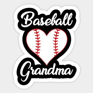 Grandma Loves Baseball Sticker